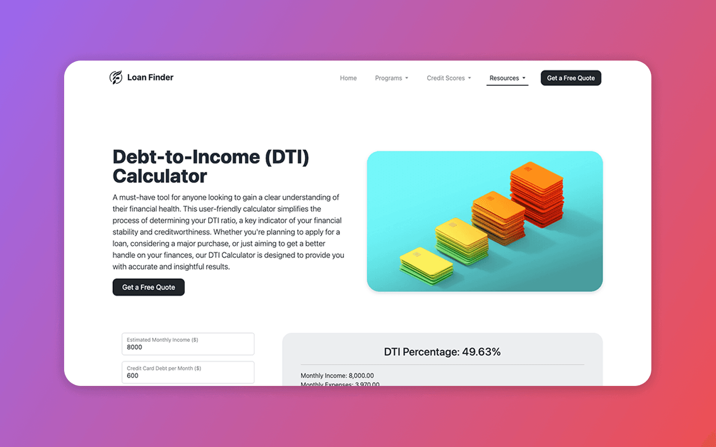 Loan Finder project preview